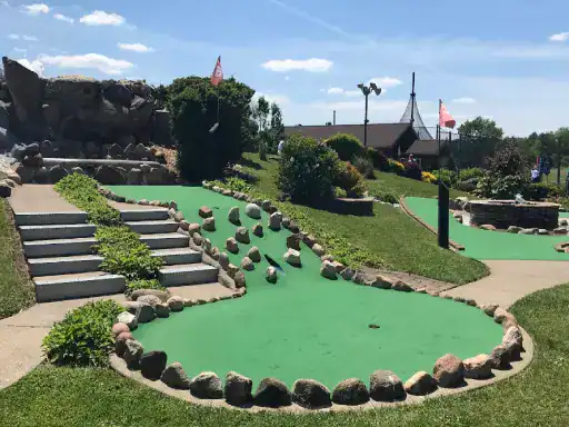 This image shows a well-designed mini-golf course that highlights the care and skill J&P Coatings brings to every project.