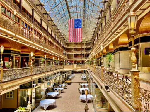 A bright, busy shopping mall shows how J&P Coatings helps keep floors looking beautiful and welcoming for everyone.