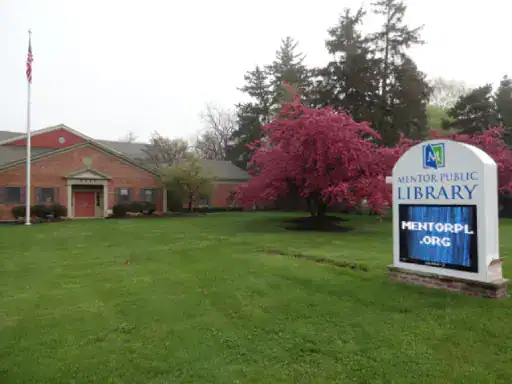 J&P Coatings is helping improve the walkway at Mentor Public Library, which welcomes visitors with its easy-to-spot sign.