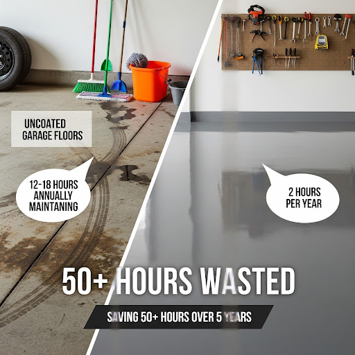 J&P Coatings helps reduce garage cleaning from 12-18 hours a year to just 2 with our floor coating.