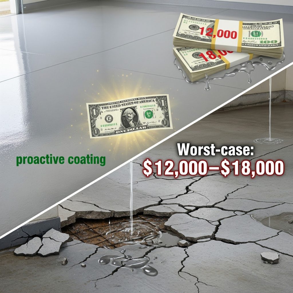 J&P Coatings shows how proactive floor care saves money compared to costly repairs that may cost up to $18,000.