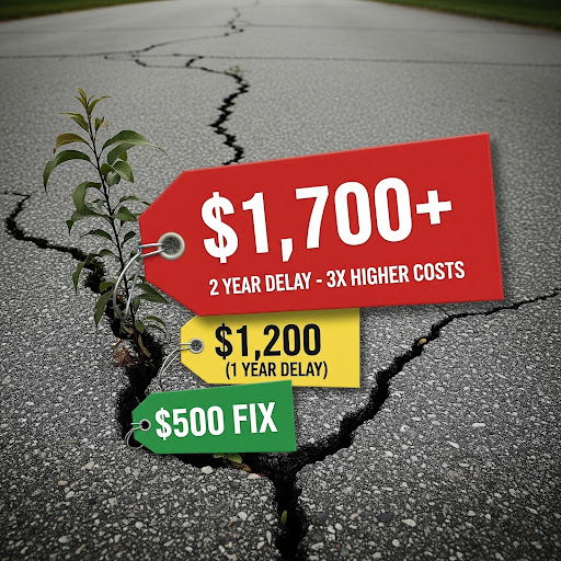J&P Coatings shows that fixing road cracks early saves money, while waiting raises repair costs up to three times more.
