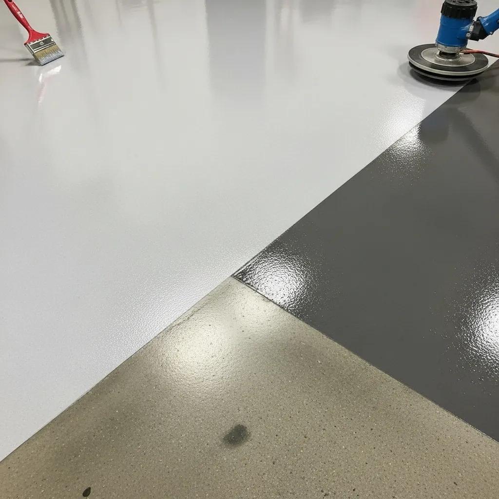J&P Coatings shows how their process makes concrete floors smooth and clean with layers of paint and careful finishing.