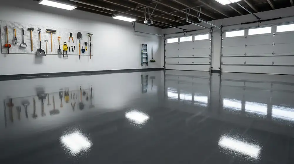 After garage floor coating near me — J&P Coatings polyaspartic Cleveland OH