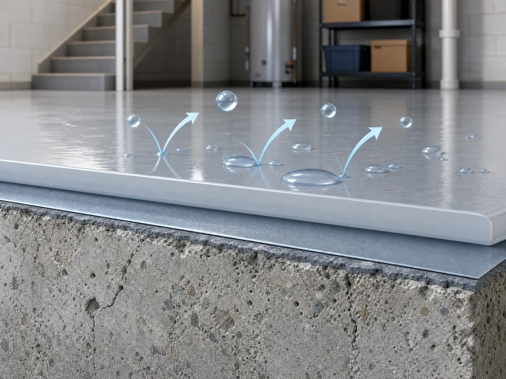 J&P Coatings shows how their waterproof floor stops water getting through, keeping areas like basements protected and dry.