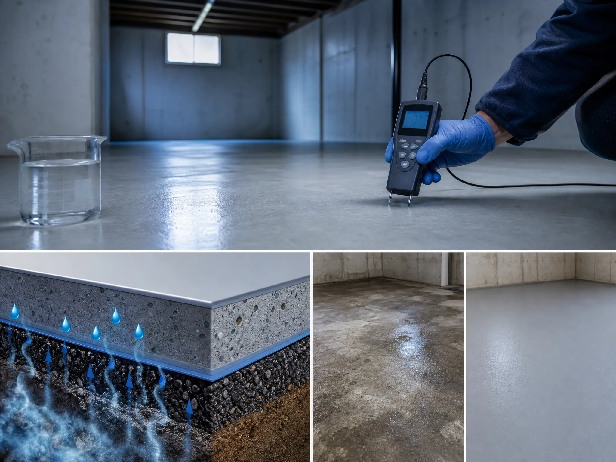 J&P Coatings shows how to test basement floors for moisture and why waterproofing helps keep basements dry.