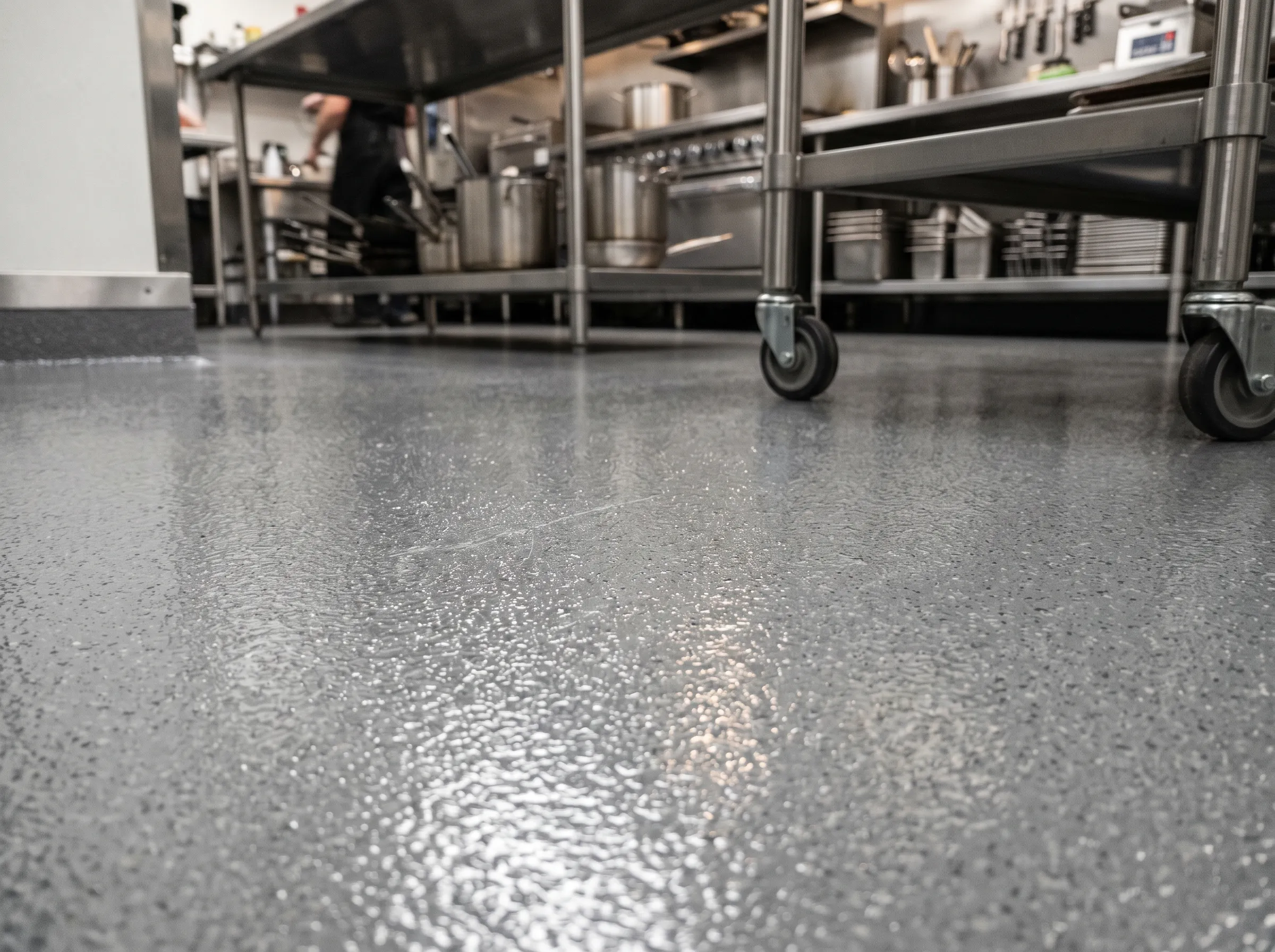 J&P Coatings floor shows a safe, clean surface for busy kitchens, helping staff work smoothly and comfortably.