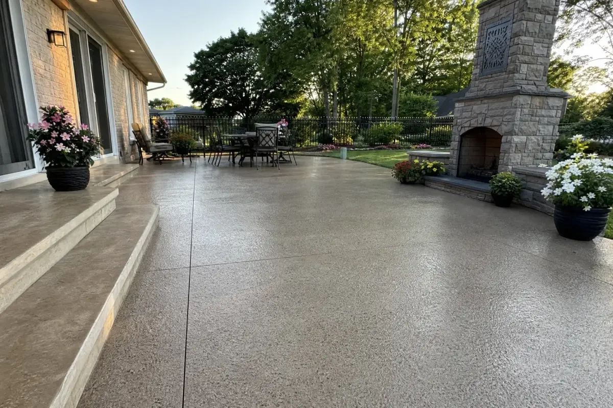 J&P Coatings creates a welcoming patio for relaxing and dining, with plenty of space to enjoy the outdoors.