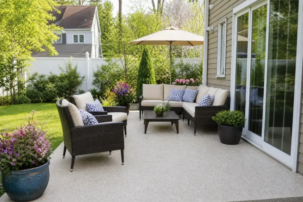 J&P Coatings helps create a comfortable patio for relaxing and enjoying time outside with family or friends.