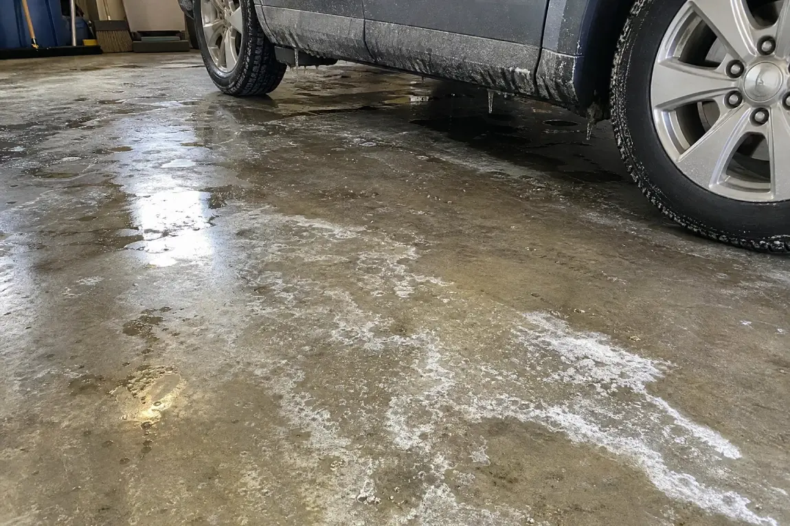 J&P Coatings protects garage floors from water and ice, helping prevent slippery surfaces and messy tire tracks.