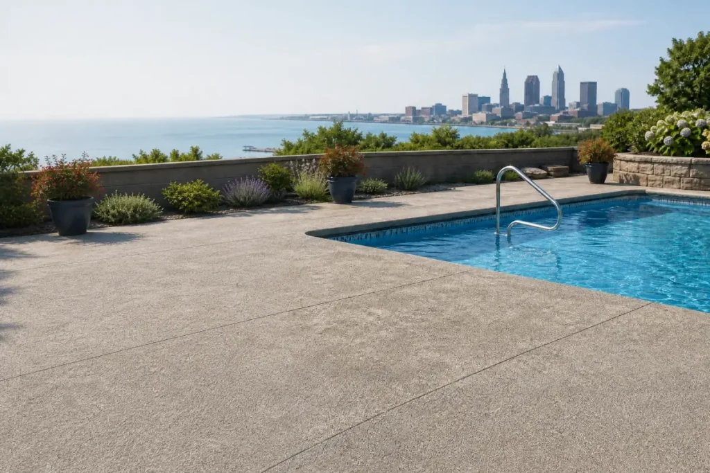J&P Coatings provides a pool area that feels peaceful, offering a nice view of the water and city skyline.