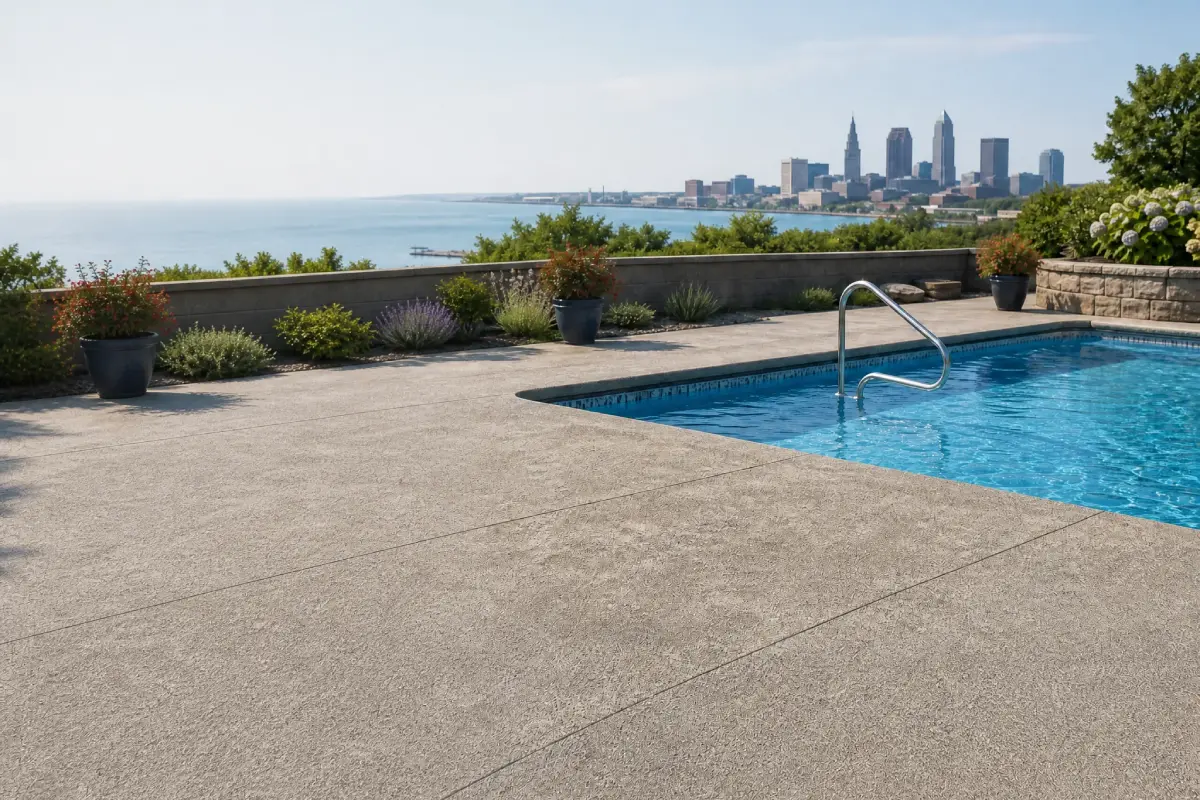 J&P Coatings provides a pool area that feels peaceful, offering a nice view of the water and city skyline.