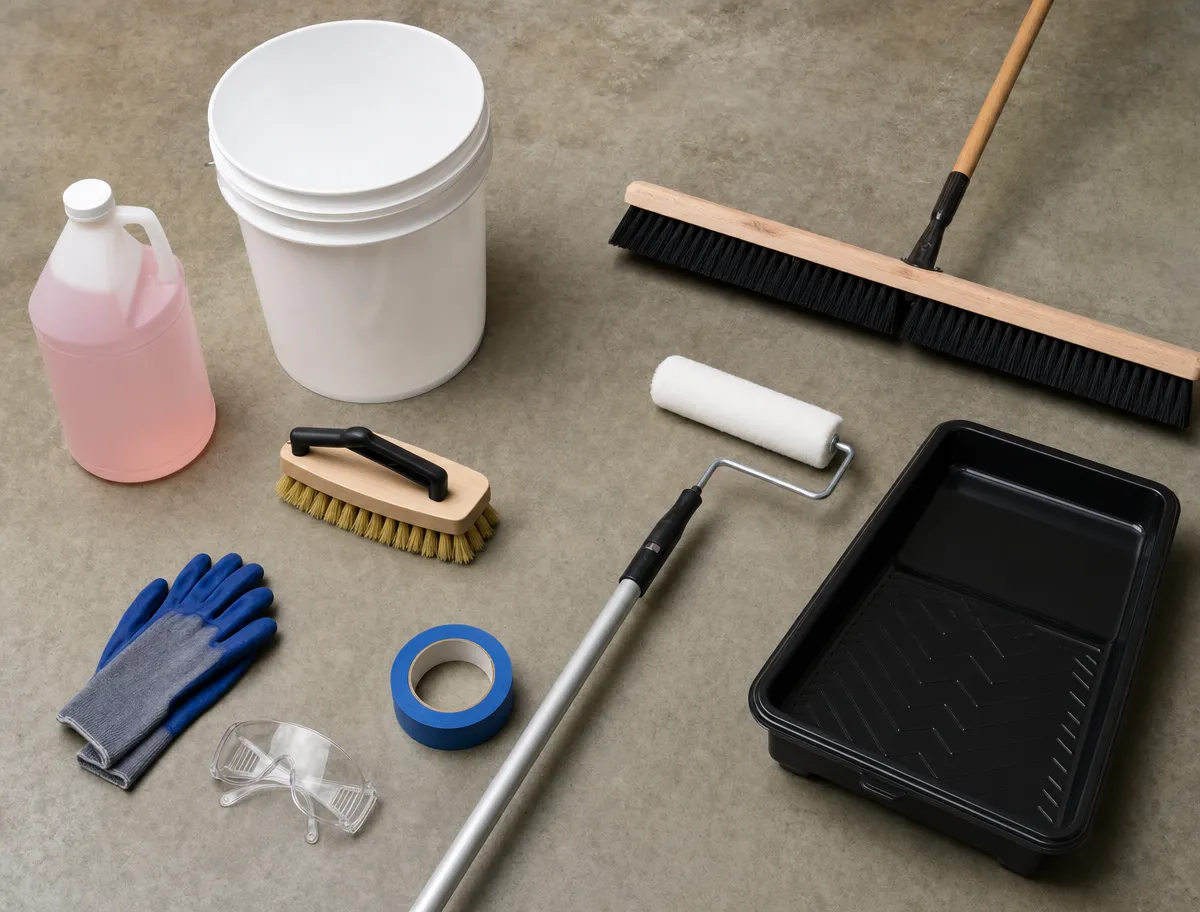 J&P Coatings cleaning and painting tools ready for a project, showing equipment needed to start the job.